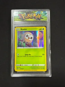 Pokemon Rowlet Holo Promo Card in Protective Display Case