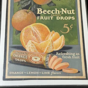 Framed Beech-Nut Fruit Drops Advertising Print