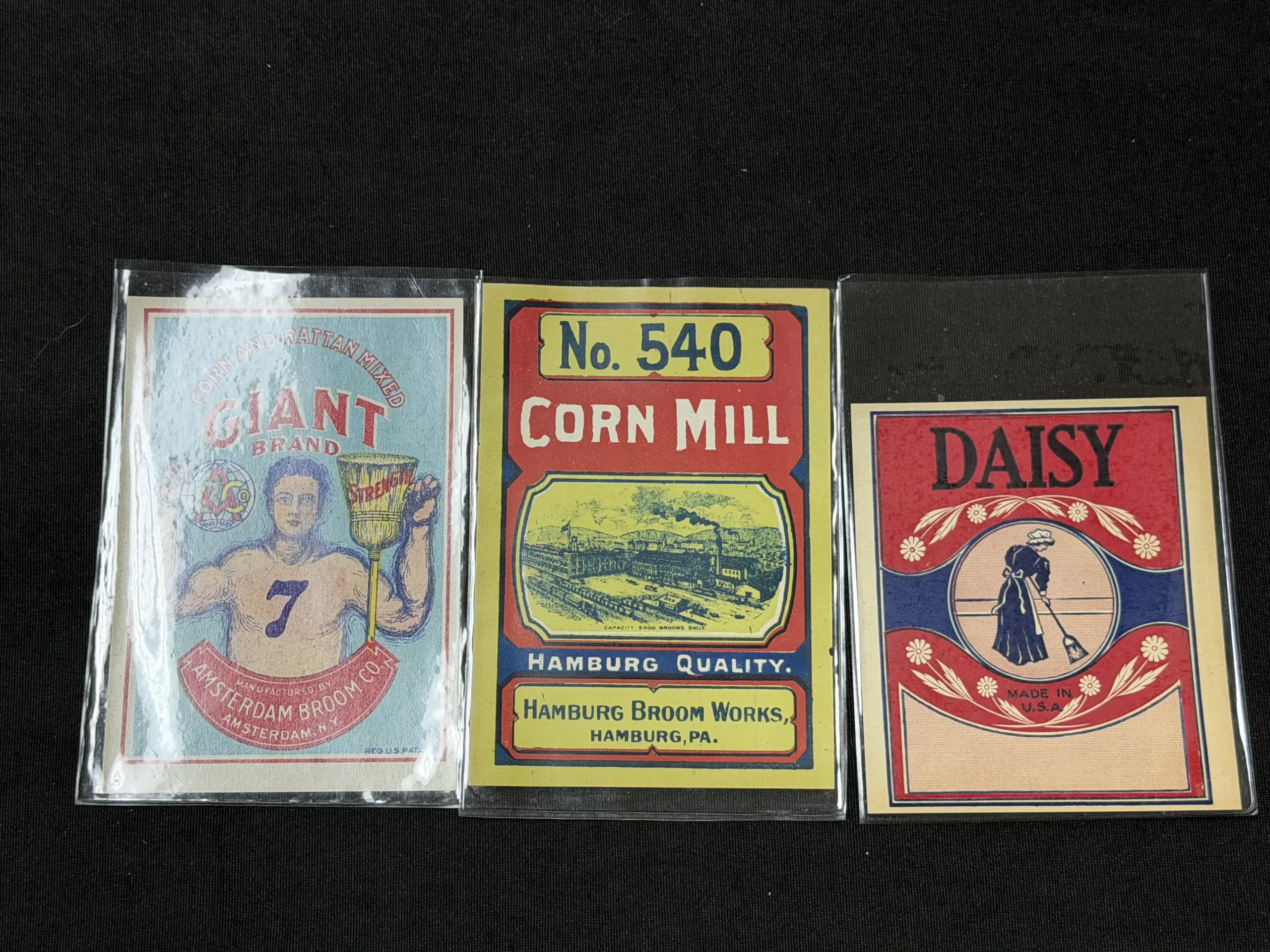 Vintage Advertising Labels Lot – Giant Brand, No. 540 Corn Mill, Daisy