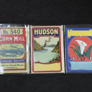 Vintage Advertising Labels Lot – No. 540 Corn Mill, Hudson, Floral Label