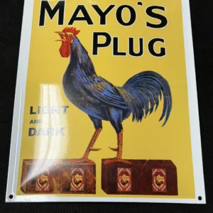 Mayo's Plug Light and Dark Tobacco Metal Sign
