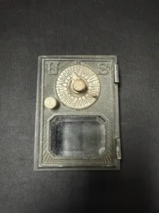 Antique Post Office Box Door with Combination Dial