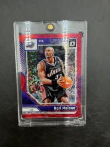 Karl Malone Donruss Optic Red Prizm Legend Basketball Card
