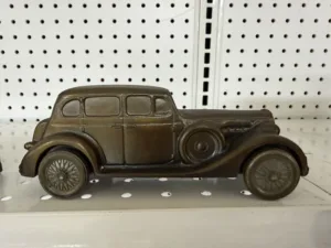Vintage Bronze-Tone Classic Car Model