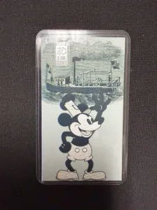 Mickey Mouse Steamboat Willie 1 Gram .999 Fine Silver Bar Card