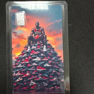 Michael Jordan Sneaker Pile 1 Gram .999 Fine Silver Bar Card