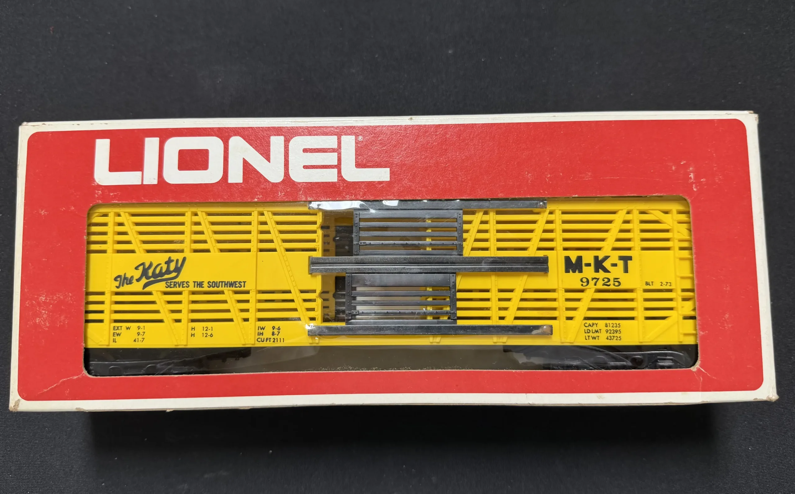 Lionel O and O27 Gauge M-K-T The Katy Stock Car #9725